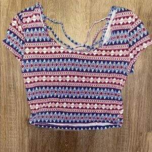 Trendy Geometric Print Crop Top